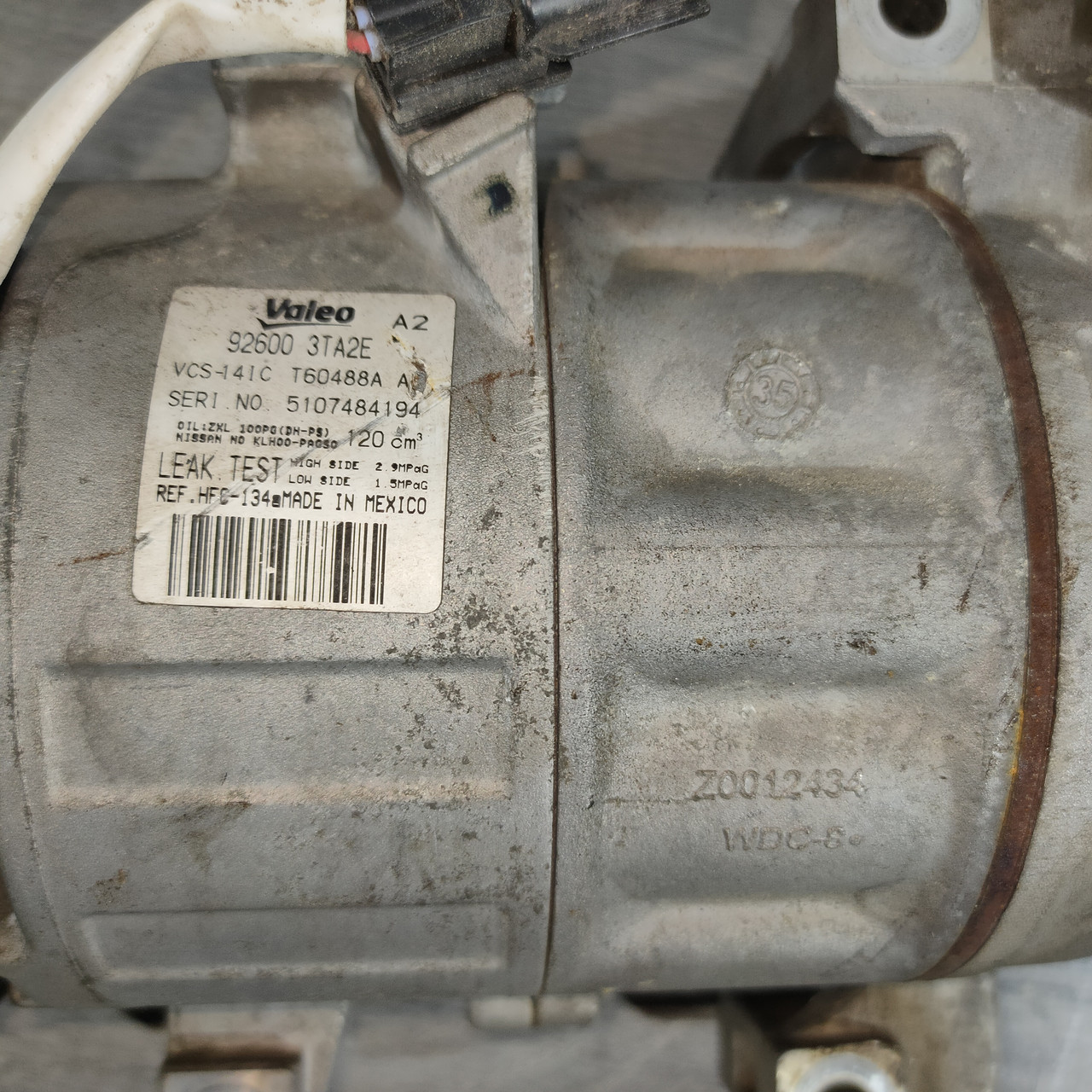 Компресор кондиціонера Nissan Altima 13-18 2.5 92600-3TA0D - Зображення 6